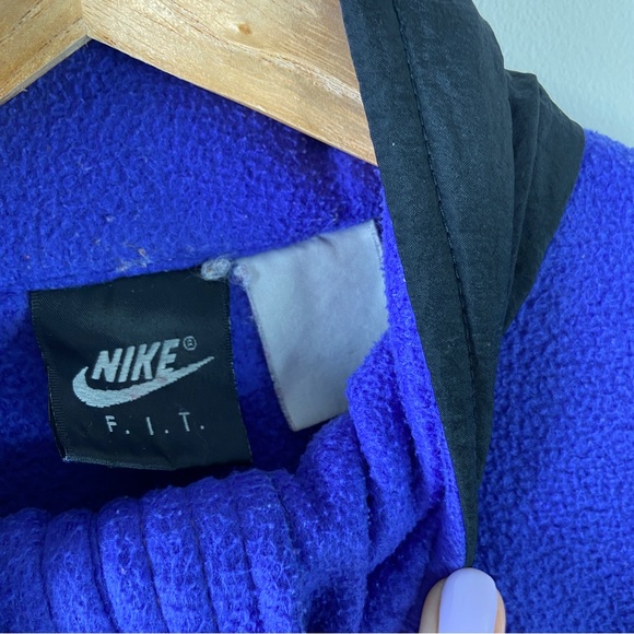 Vintage Nike F.I.T Half Zip Fleece Pullover Blue UK 10 Small - Picture 3 of 6